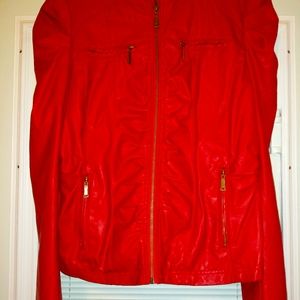 Jou Jou Ruched Faux Leather coat